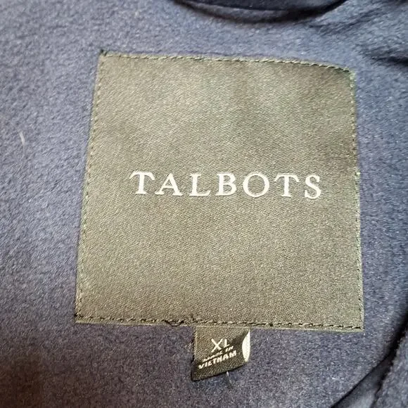 Talbots bundle of NWOT Women's XL quilted puffer vests plaid & Navy fullzip - Picture 5 of 9